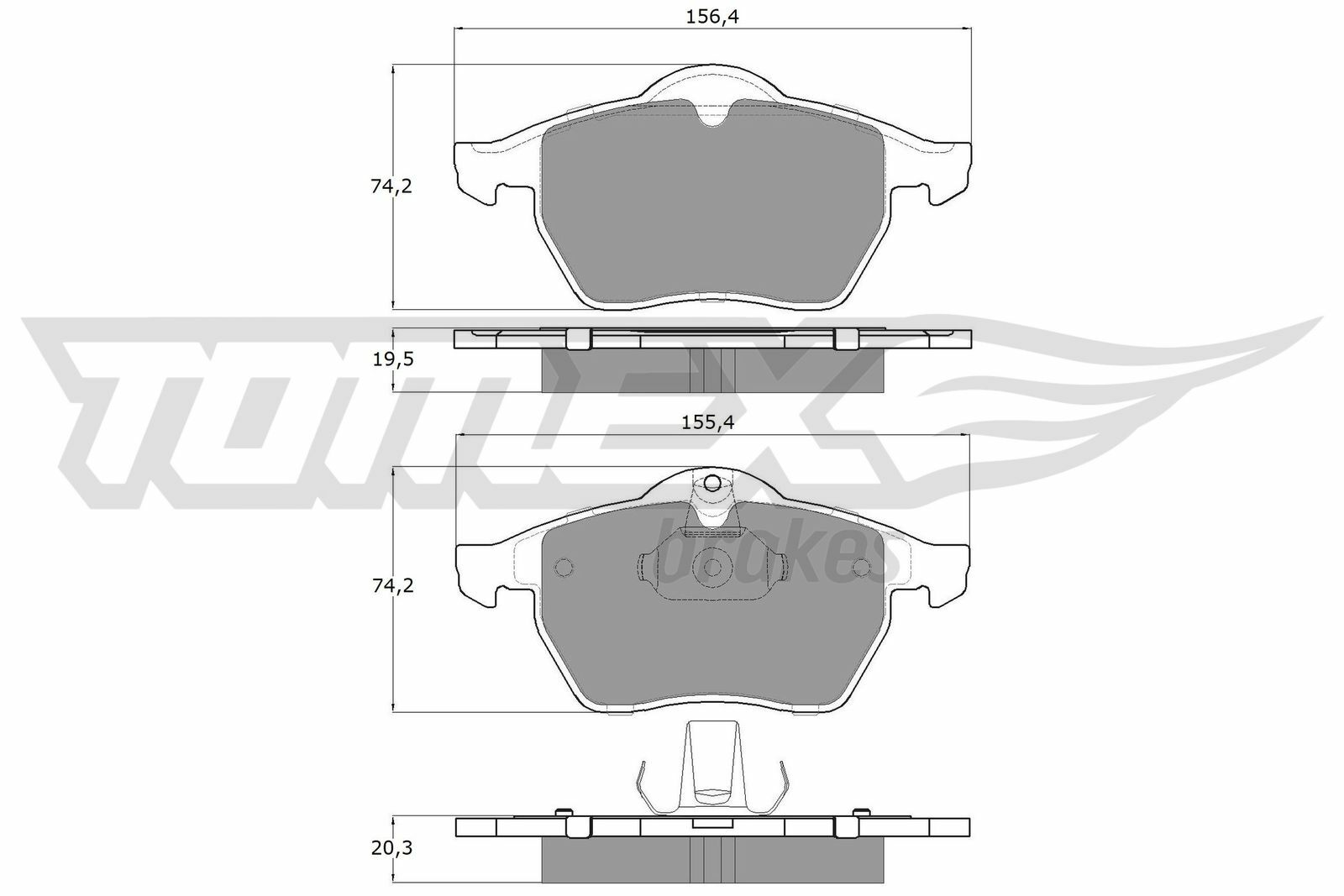 Sada brzdových destiček, kotoučová brzda TOMEX Brakes